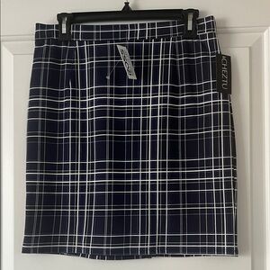 Navy Plaid Women's Skirt